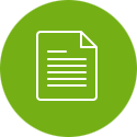 white paper icon with a lime green circle background
